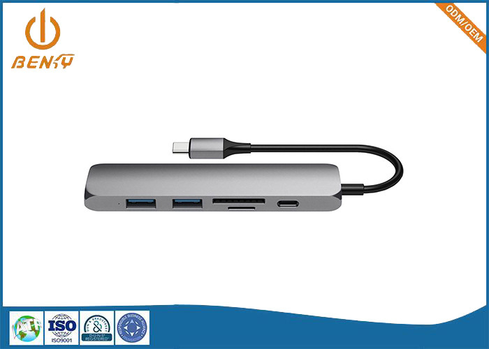 USB Connector Machining Aluminum Shell 6 In 1 Docking Station Adapter USB Multiport Hub